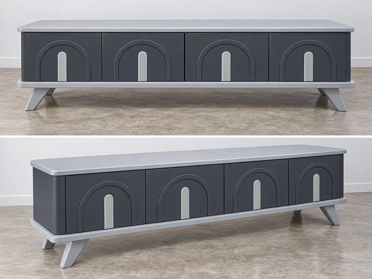 میزتلویزیون مدل رومی تمام MDF روکش 3 دهم FRP عرض 160 با بهره گیری از یراق ها و رنگ بندی های متنوع