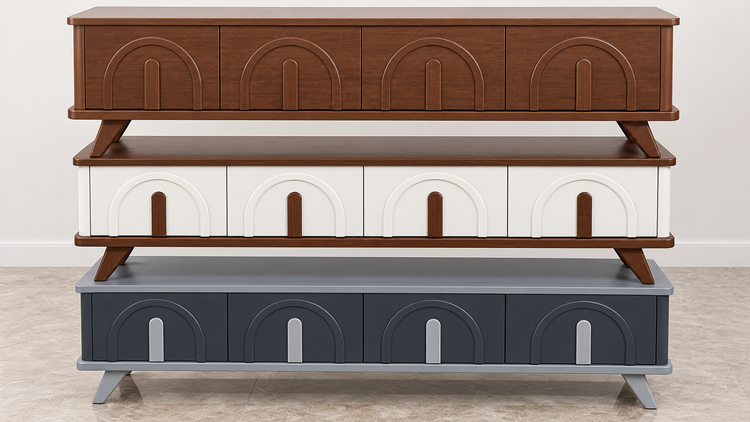 میزتلویزیون مدل رومی تمام MDF روکش 3 دهم FRP عرض 160 با بهره گیری از یراق ها و رنگ بندی های متنوع